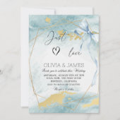 Elegante Luxus Blue Wedding - Modernes klassisches Einladung (Vorderseite)