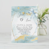 Elegante Luxus Blue Wedding - Modernes klassisches Einladung (Stehend Vorderseite)