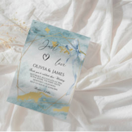 Elegante Luxus Blue Wedding - Modernes klassisches Einladung