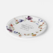 Elegante Luxus-Blumen-Geburtstagsfeier Pappteller (Schrägansicht)