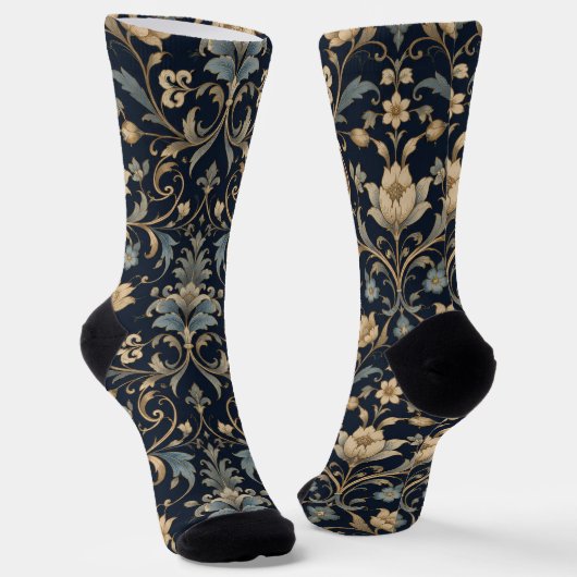 Elegante Luxus-Blumenfiligran Socken (Gewinkelt)