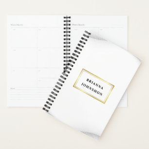 Elegante Luxus Boutique Weißes Gold Business Planer