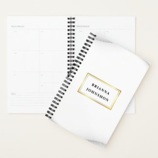 Elegante Luxus Boutique Weißes Gold Business Planer