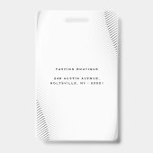 Elegante Luxus Boutique White Gold Ausweis (Rückseite)