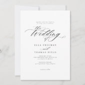 Elegante Luxus Classic Calligraphy Chic Wedding Einladung (Vorderseite)