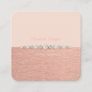 Elegante Luxus Einfach ,Diamanten,Perlen Quadratische Visitenkarte