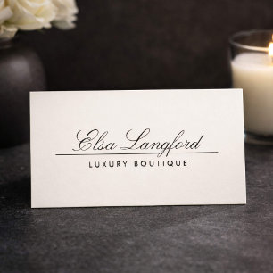 Elegante Luxus-Elfenbein Boutique Designer Visitenkarte