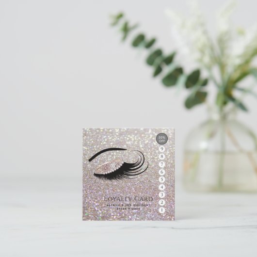 Elegante Luxus-glänzende Diamantlashes Treuekarte (Stehend Vorderseite)
