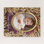 Elegante Luxus Gold Blume Fügen Sie Ihr Foto kunde Puzzle (Horizontal)