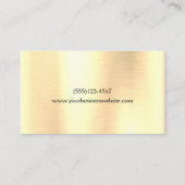 Elegante Luxus Gold & Burgund Blätter Visitenkarte (Rückseite)