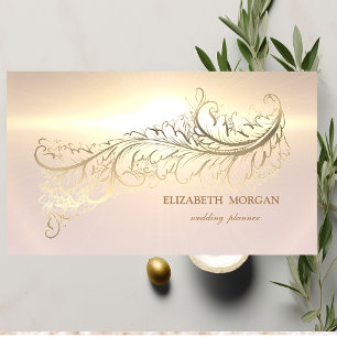 Elegante Luxus Gold Feder Visitenkarte
