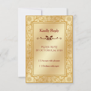 Elegante Luxus Gold Metallische Hochzeits-RSVP-Kar