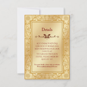 Elegante Luxus Gold Metallische Hochzeitsdetails K