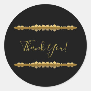 Elegante Luxus Gold Ornamental Wedding Runder Aufkleber
