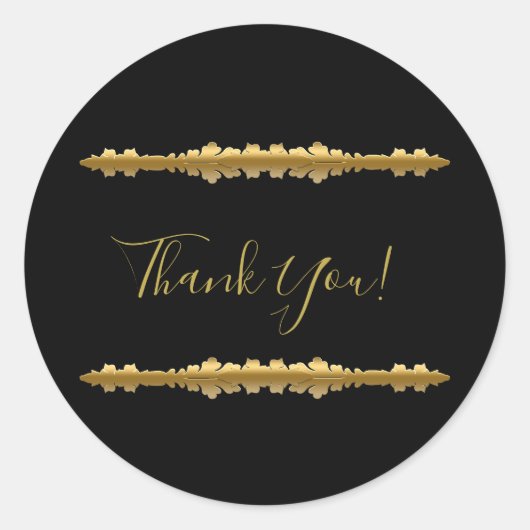 Elegante Luxus Gold Ornamental Wedding Runder Aufkleber (Vorderseite)