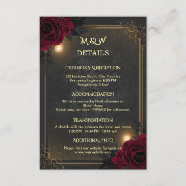 Elegante Luxus-Goth-Glam-Hochzeit Begleitkarte