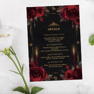 Elegante Luxus-Goth-Glam-Hochzeit Begleitkarte