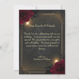 Elegante Luxus-Goth-Glam-Hochzeit Dankeskarte