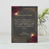 Elegante Luxus-Goth-Glam-Hochzeit Dankeskarte (Stehend Vorderseite)