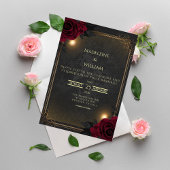 Elegante Luxus-Goth-Glam-Hochzeit Einladung