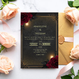 Elegante Luxus-Goth-Glam-Hochzeit Einladung