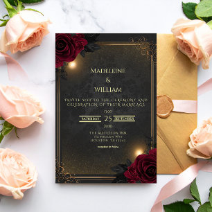 Elegante Luxus-Goth-Glam-Hochzeit Einladung