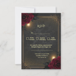 Elegante Luxus-Goth-Glam-Hochzeit RSVP Karte