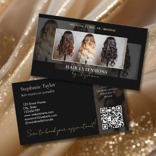 Elegante Luxus-Haarextensions-Wig-Anbringungen Fot Visitenkarte