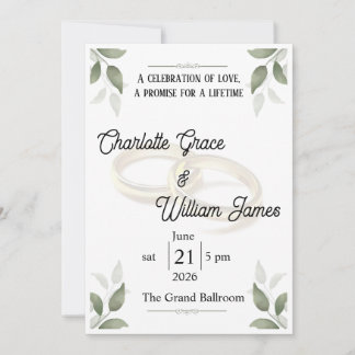 Elegante Luxus-Hochzeitseinladungsvorlage | Timel Einladung