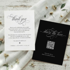Elegante Luxus-Hochzeitsfoto-Sharing im Stil des a Dankeskarte
