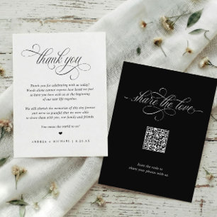 Elegante Luxus-Hochzeitsfoto-Sharing im Stil des a Dankeskarte