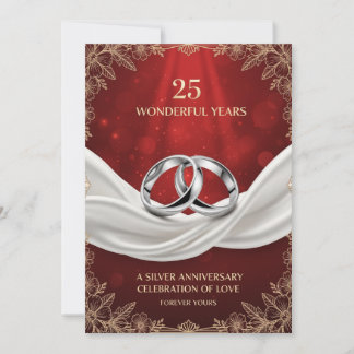Elegante Luxus-Hochzeitstagskarte zum 25. Jubiläum Feiertagskarte
