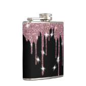 Elegante Luxus-Imitate Glitzer Rosa Rose Tropfen Flachmann (Rechts)