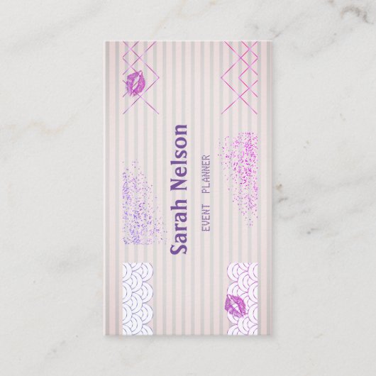 Elegante Luxus Pink Sweet Business Card Visitenkarte (Vorderseite)