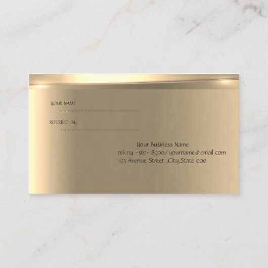 Elegante Luxus-Referenzkarte Empfehlungskarte (Rückseite)