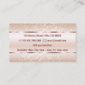 Elegante Luxus Rose Gold Border Glitzer Stars Luxe Visitenkarte (Rückseite)