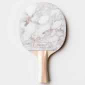 Elegante Luxus-Rose-Gold-Imitate Marmor Tischtennis Schläger (Rückseite)