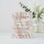 Elegante Luxus-Rose Goldmarmor Hochzeit Einladung (Stehend Vorderseite)