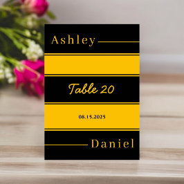 Elegante Luxus Schwarz und Gold Streifen Chic Hoch Tischnummer