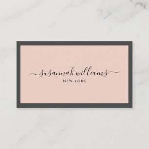 Elegante Luxus-Script-Kalligrafie Gerahmte Rose Visitenkarte