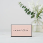 Elegante Luxus-Script-Kalligrafie Gerahmte Rose Visitenkarte (Stehend Vorderseite)