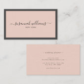 Elegante Luxus-Script-Kalligrafie Gerahmte Rose Visitenkarte (Vorne/Hinten)