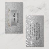 Elegante Luxus Silver Imitate Lashes Visitenkarte (Vorne/Hinten)