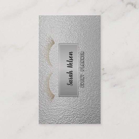 Elegante Luxus Silver Imitate Lashes Visitenkarte (Vorderseite)
