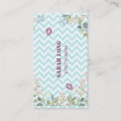 Elegante Luxus Sweet Blue Business Card Visitenkarte (Vorderseite)