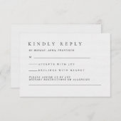 Elegante Luxus Typografie Black & White Wedding RSVP Karte (Vorne/Hinten)