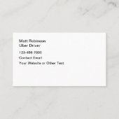 Elegante Luxus-Uber-Fahrer Visitenkarten Visitenkarte (Rückseite)
