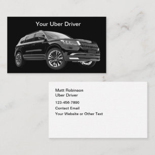 Elegante Luxus-Uber-Fahrer Visitenkarten Visitenkarte