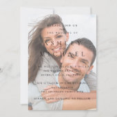 Elegante Luxus Vellum 3 Foto Schwarz-weiß Hochzeit Einladung (Vorderseite)