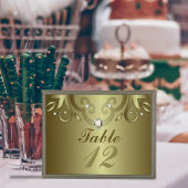 Elegante Luxus Vintag Viktorianische Goldhochzeit Tischnummer